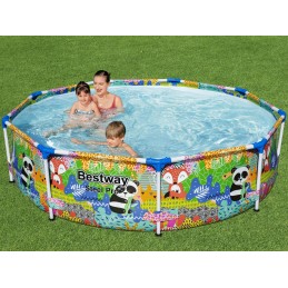 Panda spalvingo rėmo baseinas vaikams bestway panda 274 66 cm