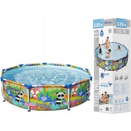 Panda spalvingo rėmo baseinas vaikams bestway panda 274 66 cm