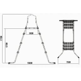 Hecht metalinės kopėčios baseinui 122cm hecht00122