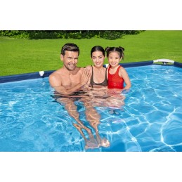 Prabangus plieno profesionalus rėmas baseinas 300x201x66 bestway 3in1 filtro siurblys
