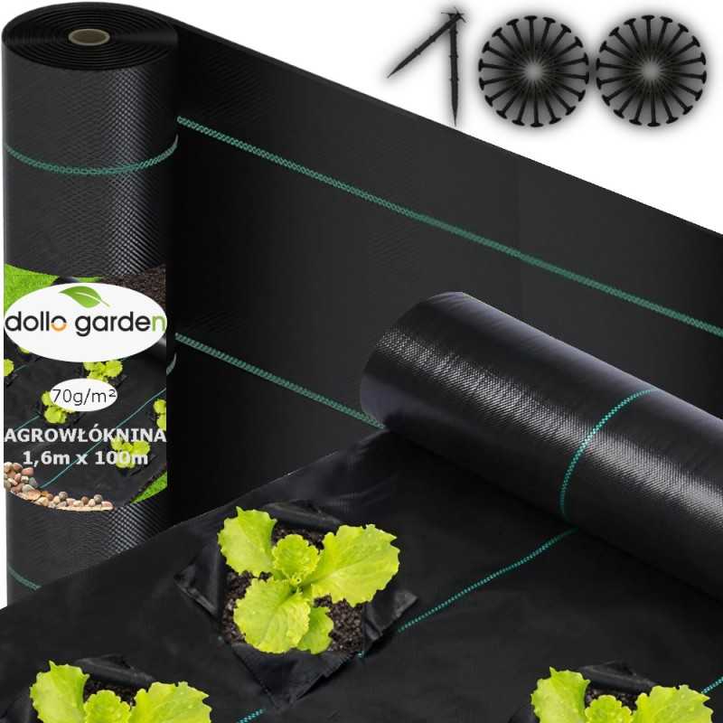 Pristatome agrotekstilę 70g/m² 1,6m x 100m su 100 laisvų kaiščių