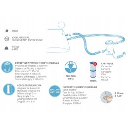 Bestway baseino filtro siurblio talpa 3m3 h 58386
