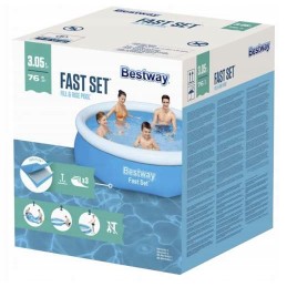 57266 plėtimosi baseinas su flanšu, šeimos sodas, 305 x 76 bestway