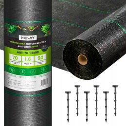 ⭐Agrotekstilė agrotekstilės kilimėlis piktžolės 70g juodos 1,6x50m UV 3% stiprūs inkarai⭐