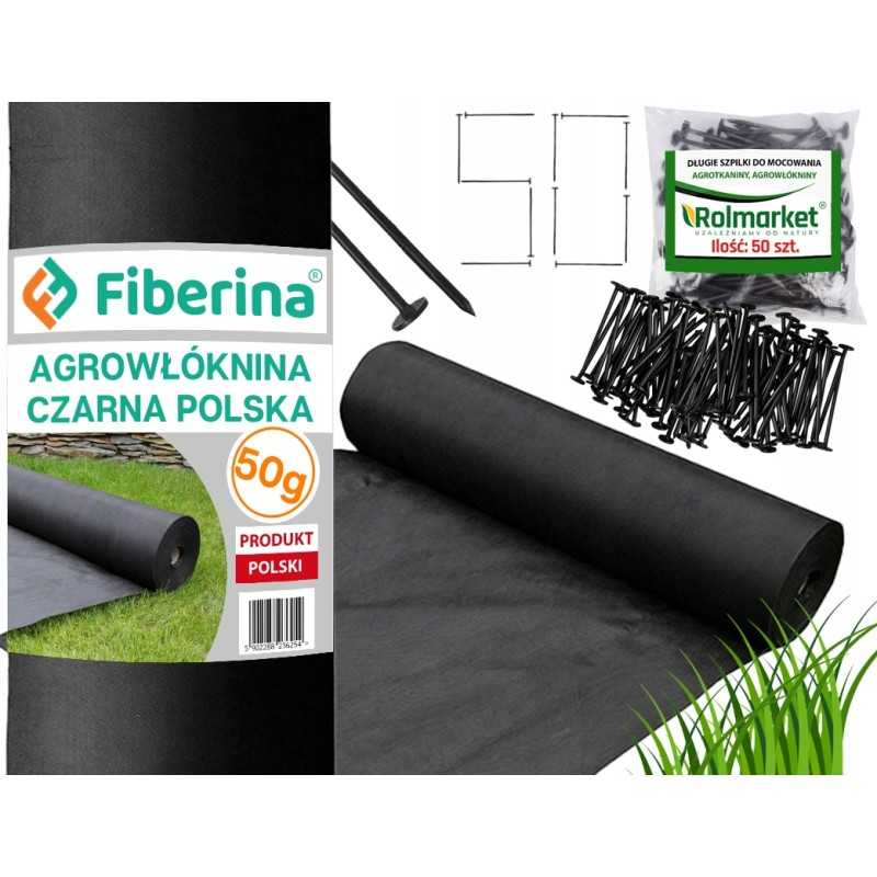 ✨ Lenkiškas agrotekstilės mulčiavimas juodas 1,1x100m 50g + smeigtukai