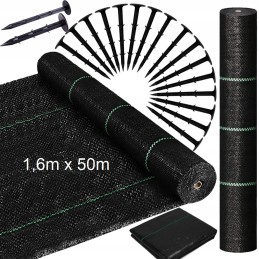 Stipri agrotekstilė / agrotekstilė piktžolėms 70g/m2, kilimėlis nuo piktžolių 1,6x50m + smeigtukai 100 vnt.