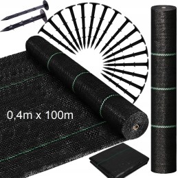 Stipri agrotekstilė / agrotekstilė piktžolėms 90g/m2, kilimėlis nuo piktžolių 0,4x100 + smeigtukai 50 vnt.