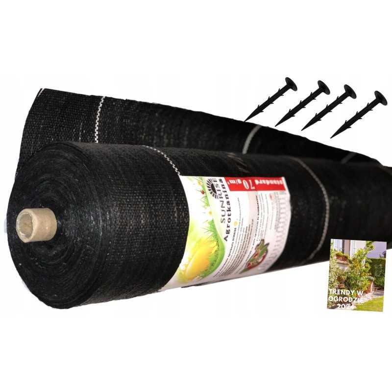 Agromatinis audinys juodas 70 g m2 tvirtas tvarus atsparus 1 6 x 50m apsaugotas nuo piktžolių