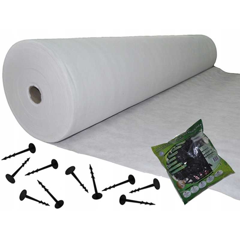 Agrotekstilė agrotekstilė 160cm 30m + smeigtukai storio stipri nuo piktžolių 70g