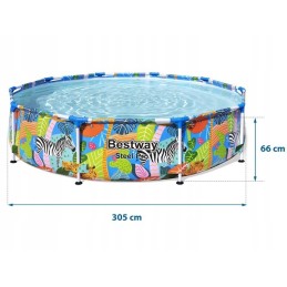 Bestway 56985 plieno pro apvalaus rėmo baseinas 3 05 m x 66 cm