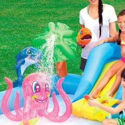 Bestway 53052 akvariumo pripučiamas baseinas yra puikių pramogų užburtame jūros būtybių pasaulyje garantas! su čiuožykla, aštuon