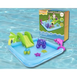 Bestway 53052 akvariumo pripučiamas baseinas yra puikių pramogų užburtame jūros būtybių pasaulyje garantas! su čiuožykla, aštuon