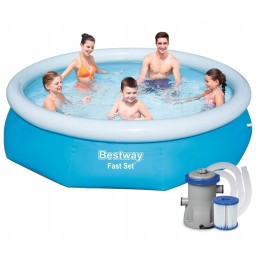 Apvalus sodo išsiplėtimo baseinas bestway 57270 305x76cm siurblys