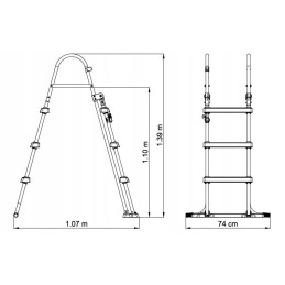 Saugios baseino kopėčios 107 cm bestway 58330