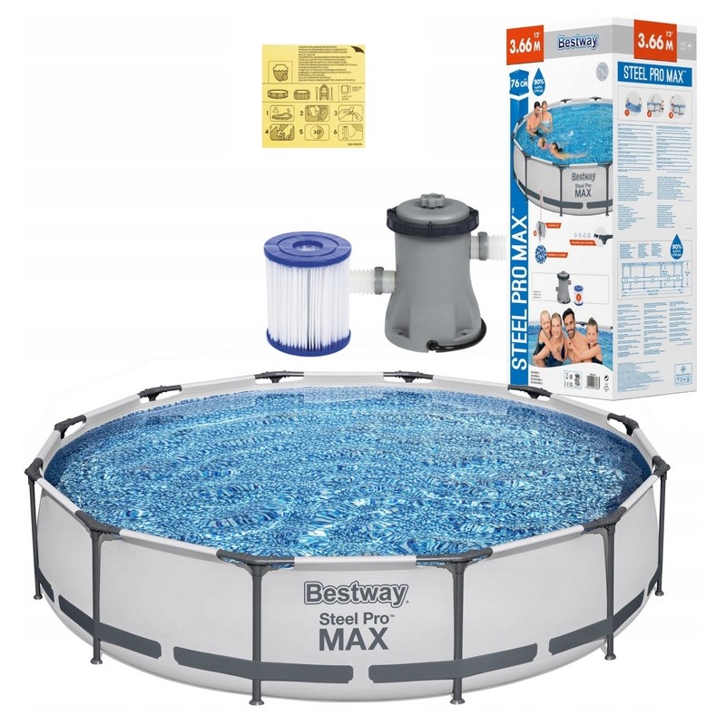 ? karkasinis sodo baseinas 366x76cm 3in1 komplektas