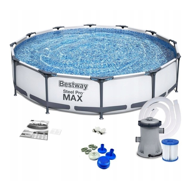 Bestway plieno pro max baseinas 366x76 su siurbliu 56416