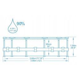 Bestway 305 baseino 305x76 rėmo rinkinys 20in1
