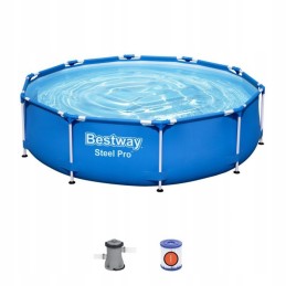 Plieninis pro pool 305x76 bestway 3in1 siurblio filtras
