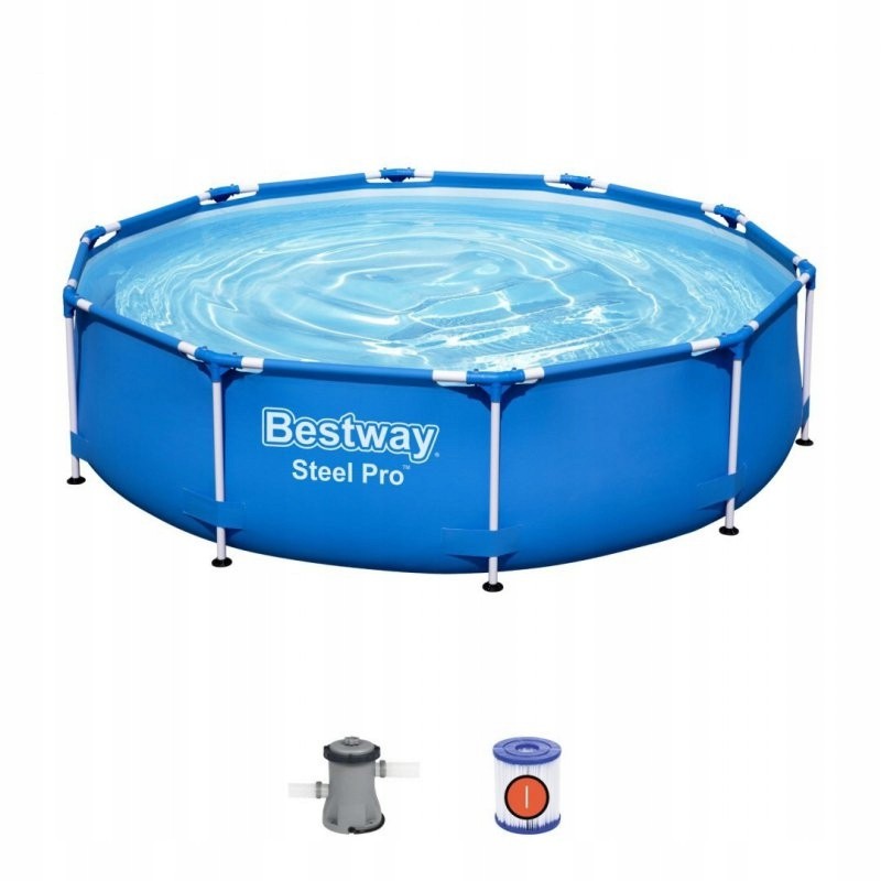 Plieninis pro pool 305x76 bestway 3in1 siurblio filtras