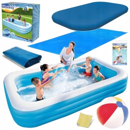 Sodo baseinas pripučiamas baseinas Bestway stačiakampis baseinas 305x183x56cm 5in1