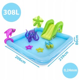 Vaikų baseinas, pripučiama vandens žaidimų aikštelė, akvariumas, fontanas, čiuožykla