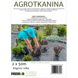 Agrotkanina kilimėlis nuo piktžolių UV storio juodas 2x50m 80g/m2