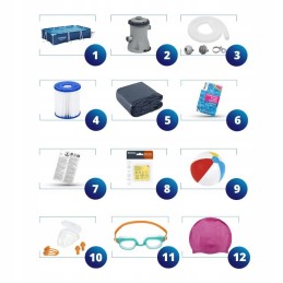 Plieninis sodo baseinas 300x201x66 bestway 56411 rinkinys 12in1 modelis 2024 m.