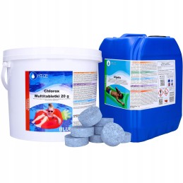 Chloro tabletės baseinams multi 5kg 20g preparatas nuo dumblių 5l