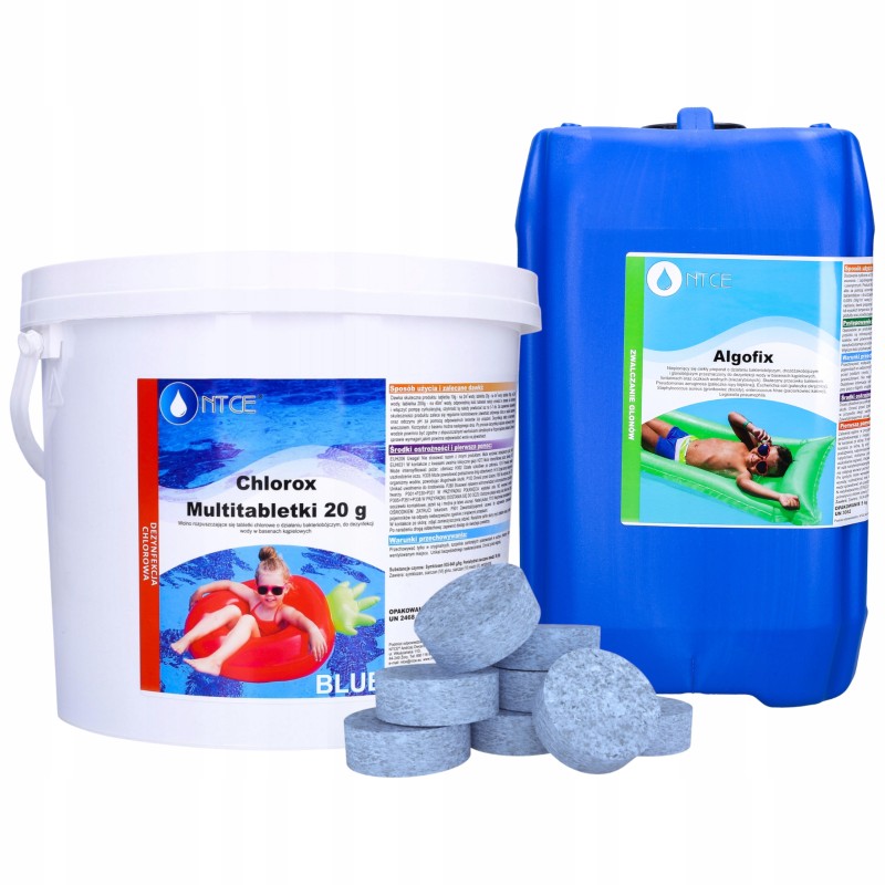 Ntce daugiafunkcinės tabletės baseinams 20g 5kg chloro antidumbliai 5l
