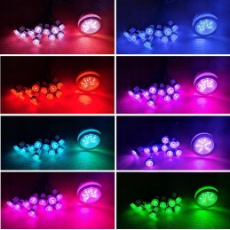 2 didelės LED lempos ir 10 mažų įvairiaspalvių lempų vonios mega komplektui