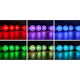 2 didelės LED lempos ir 10 mažų įvairiaspalvių lempų vonios mega komplektui