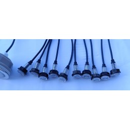 2 didelės LED lempos ir 10 mažų įvairiaspalvių lempų vonios mega komplektui