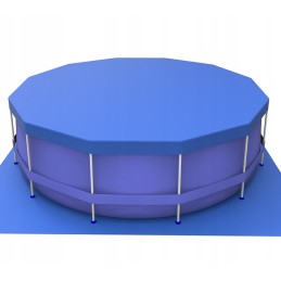 Didelis sodo baseinas, plieninis filtro siurblys, 19 in 1, 366x366 cm