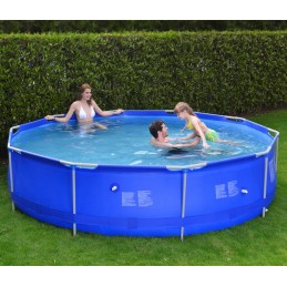 Didelis sodo baseinas, plieninis filtro siurblys, 19 in 1, 366x366 cm