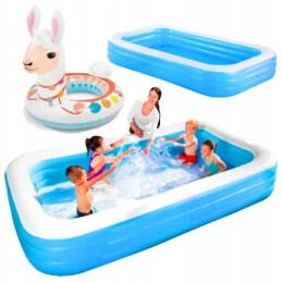 Sodo baseinas vaikams, stačiakampis, pripučiamas vandens plaukimo žiedas