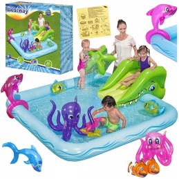 Pripučiama vandens žaidimų aikštelė vaikams, baseinas, čiuožykla, irklavimo baseinas, bestway