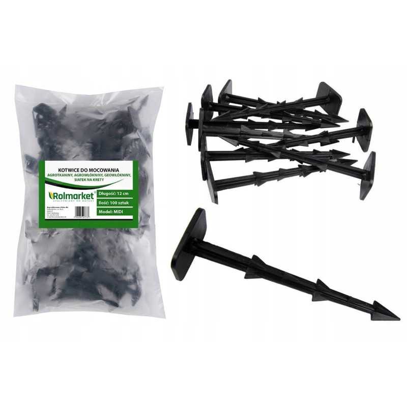 ✨ profesionalūs kaiščiai su dantukais agrotekstilei, agrotekstilei ir geotekstilei tvirtinti, 12 cm midi kam1000r 1000 vnt.
