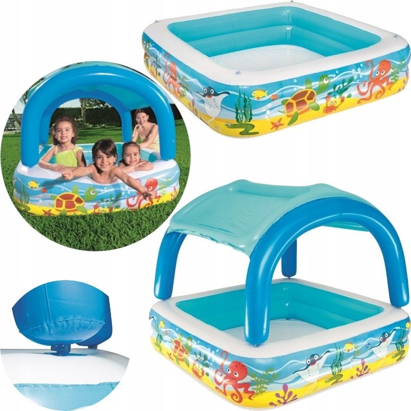 Bestway pripučiamas baseinas su nuimamu stogu 140x140