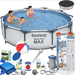 Sodo baseinas 20in1 rėmas bestway 56408 305x76 pilkas pilnas komplektas