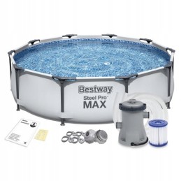 Sodo baseinas 20in1 rėmas bestway 56408 305x76 pilkas pilnas komplektas