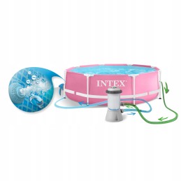 Rėmas sodo baseinas 244 x 76 cm rinkinys 9in1 intex 28292 saldus rožinis