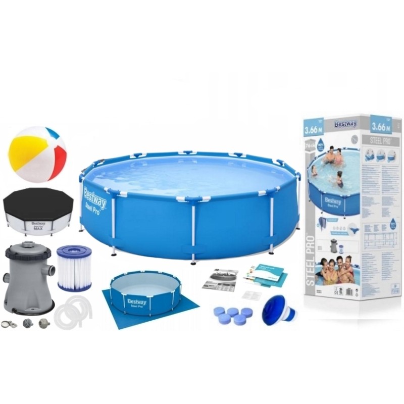 Bestway baseino rinkinys 366m x 76cm plieno pro 16in1