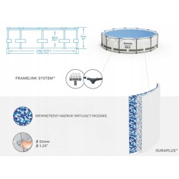 Plieninis sodo baseinas 305x76cm 8in1 bestway