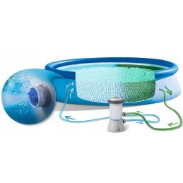 Išsiplečiantis sodo baseinas 366 x 76 cm komplektas 17 in 1 b