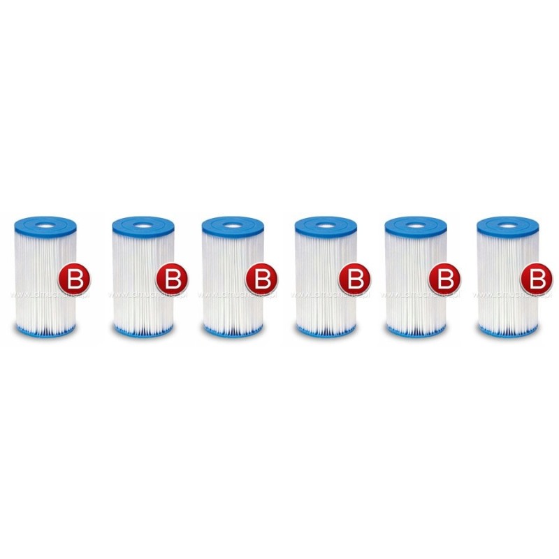 6 x siurblio filtrų komplektas, B tipo intex 29005