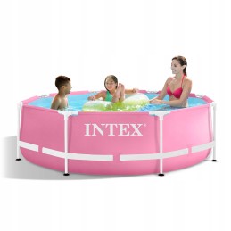 Sodo baseino rėmas su pompa 244 x 76cm rinkinys 9in1 intex 28292 rožinė