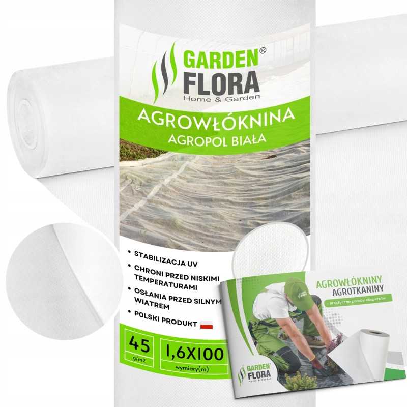 Balta agrotekstile 45g stipri lengva agrotekstile 1,6x100m rudens ziema