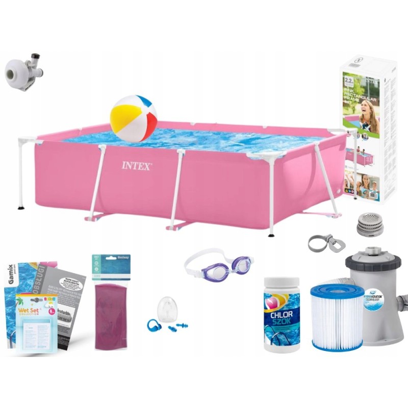 Plieninis sodo baseinas 220x150x60 intex 28266 rinkinys 13in1 modelis 2024 m.