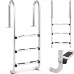 Nerūdijančio plieno baseino kopėčios, 3 pakopos, 1320 mm