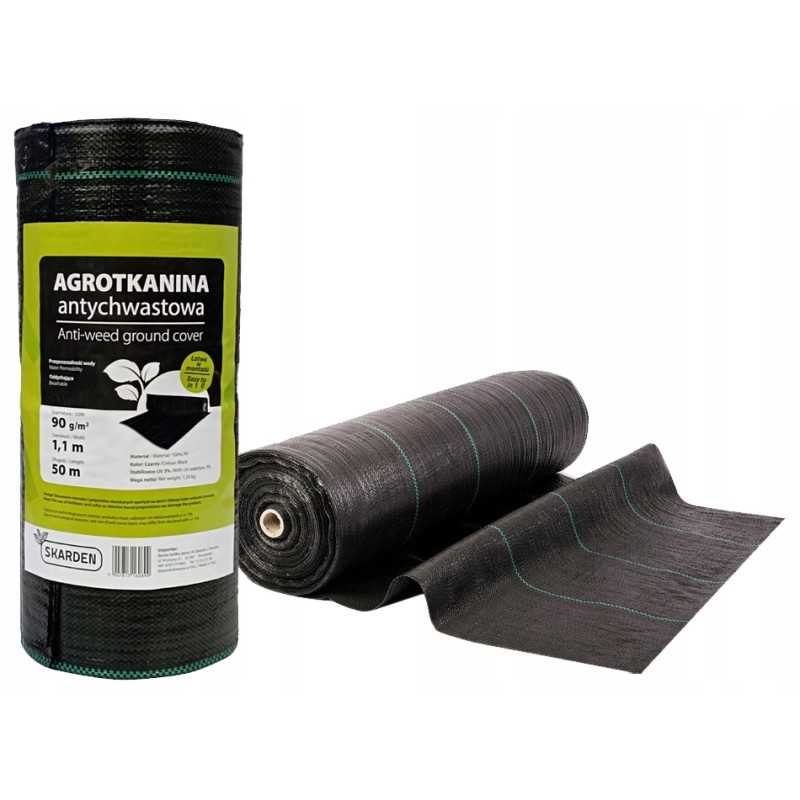 Juodas nuo piktžolių agrotekstilės skardenas 90g 1,1x50m
